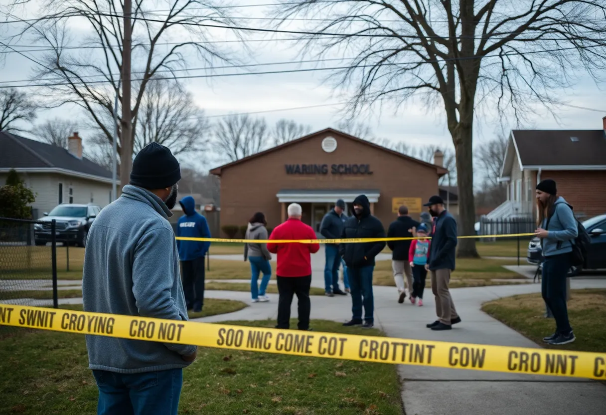 Scene near Waring Elementary School after a shooting incident