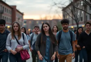 Students at the University of Pennsylvania showing concern for safety