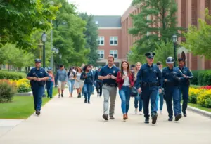 University of Pennsylvania campus with security presence