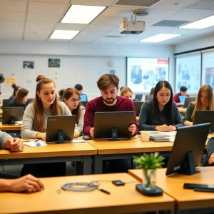 Students participating in vocational education projects