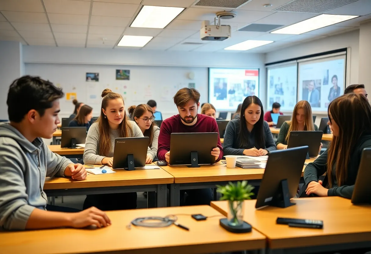 Students participating in vocational education projects