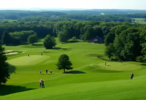 Volunteers assisting at Aronimink Golf Club during a PGA Championship event.