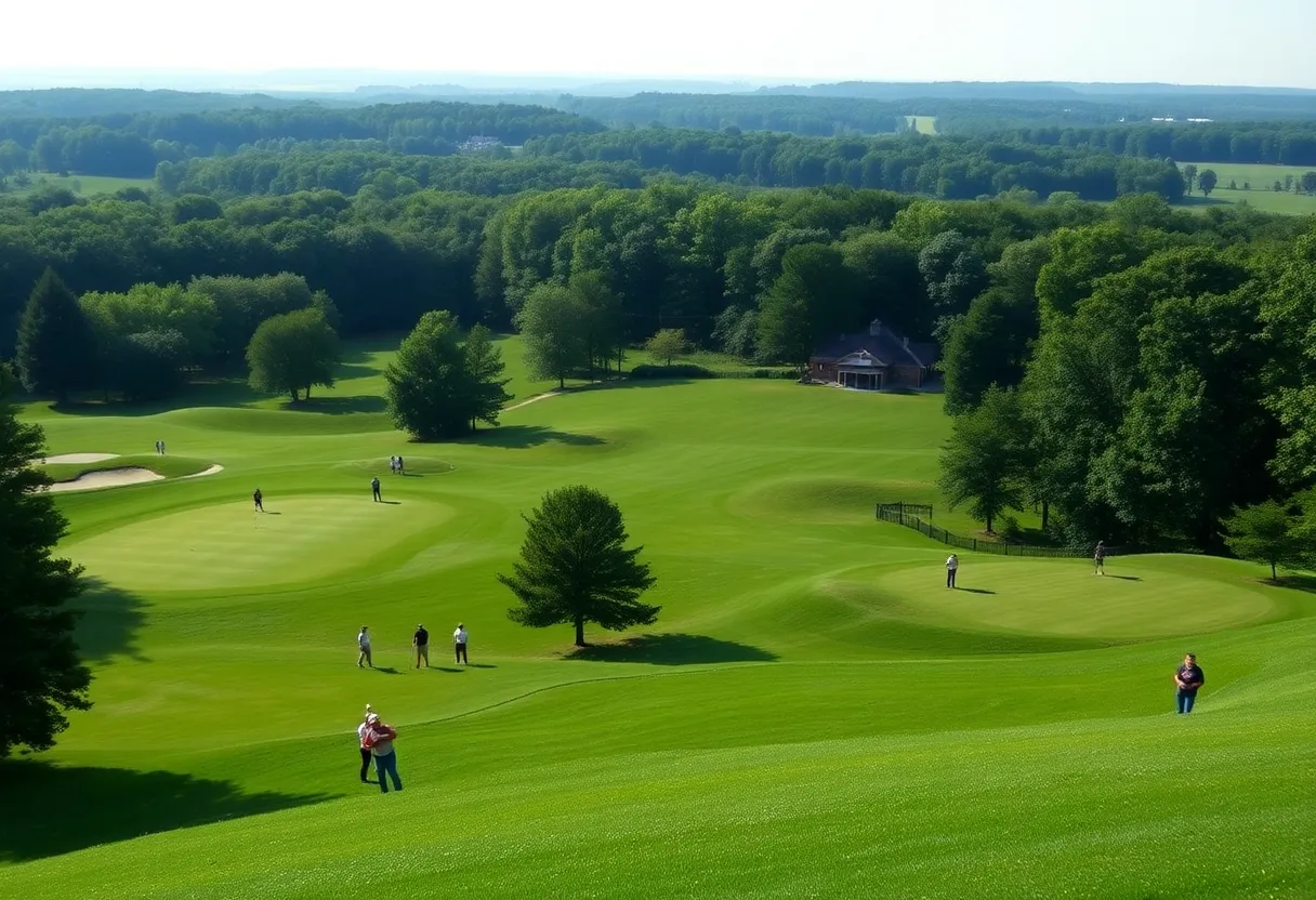Volunteers assisting at Aronimink Golf Club during a PGA Championship event.