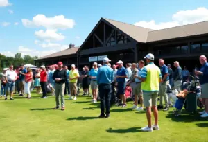 Volunteers at Aronimink Golf Club during a golf event