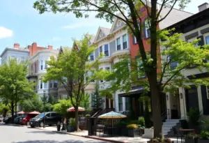 A picturesque neighborhood in Philadelphia ideal for first-time homebuyers.