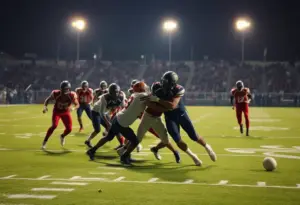 Dartmouth football players in action against Penn