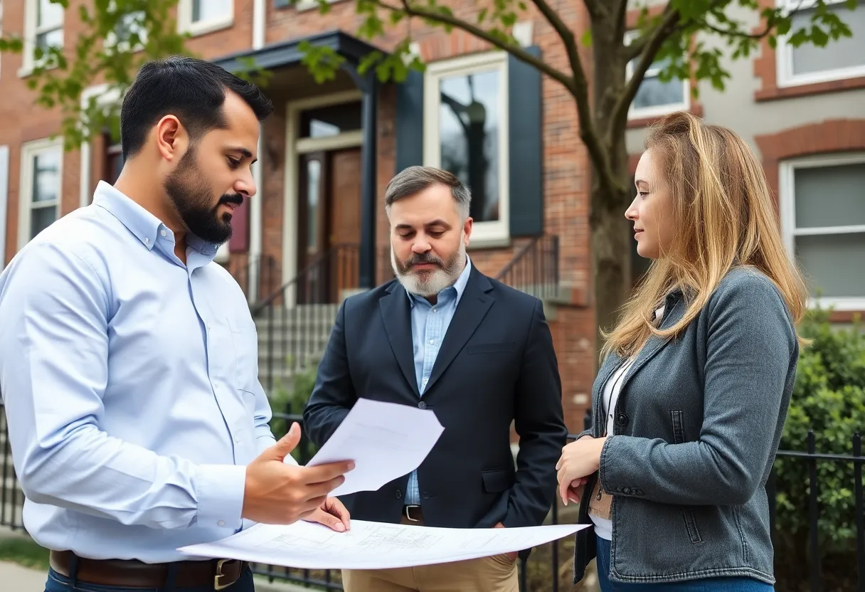 Professional home builder consulting with client in Philadelphia