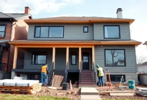 Construction site of a home in Philadelphia