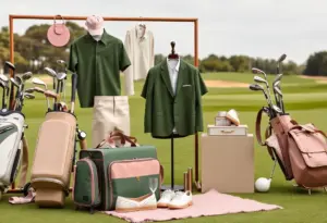 Display of luxurious golf collection by Honma and Malbon