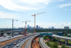 Construction site of the I-95 expansion in Philadelphia