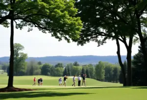 La Salle University men's golf team on the course during the Bucknell Invitational.