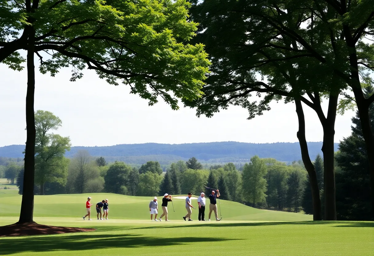 La Salle University men's golf team on the course during the Bucknell Invitational.