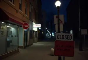 Closed businesses in Philadelphia during curfew hours