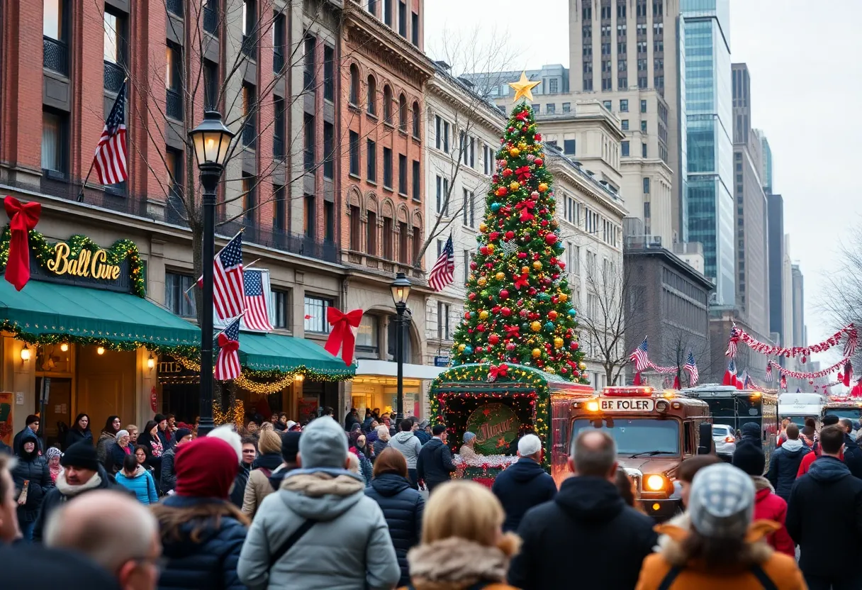 People enjoying various holiday events in Philadelphia