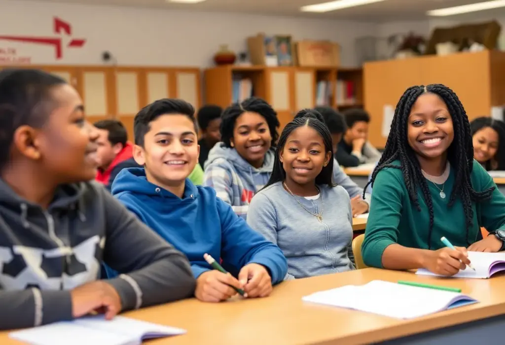 Students learning in a Philadelphia high school classroom