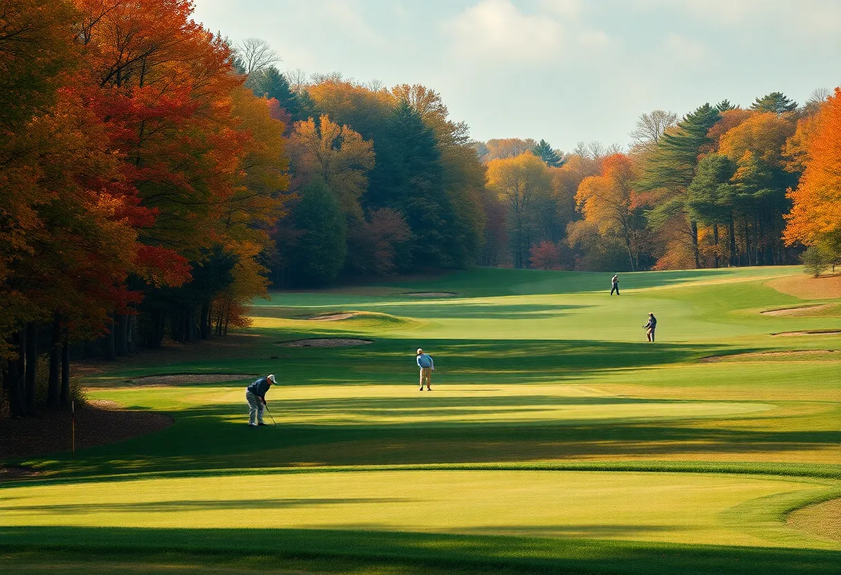 Golf players competing at Huntingdon Valley Country Club during the Philadelphia Open qualifiers