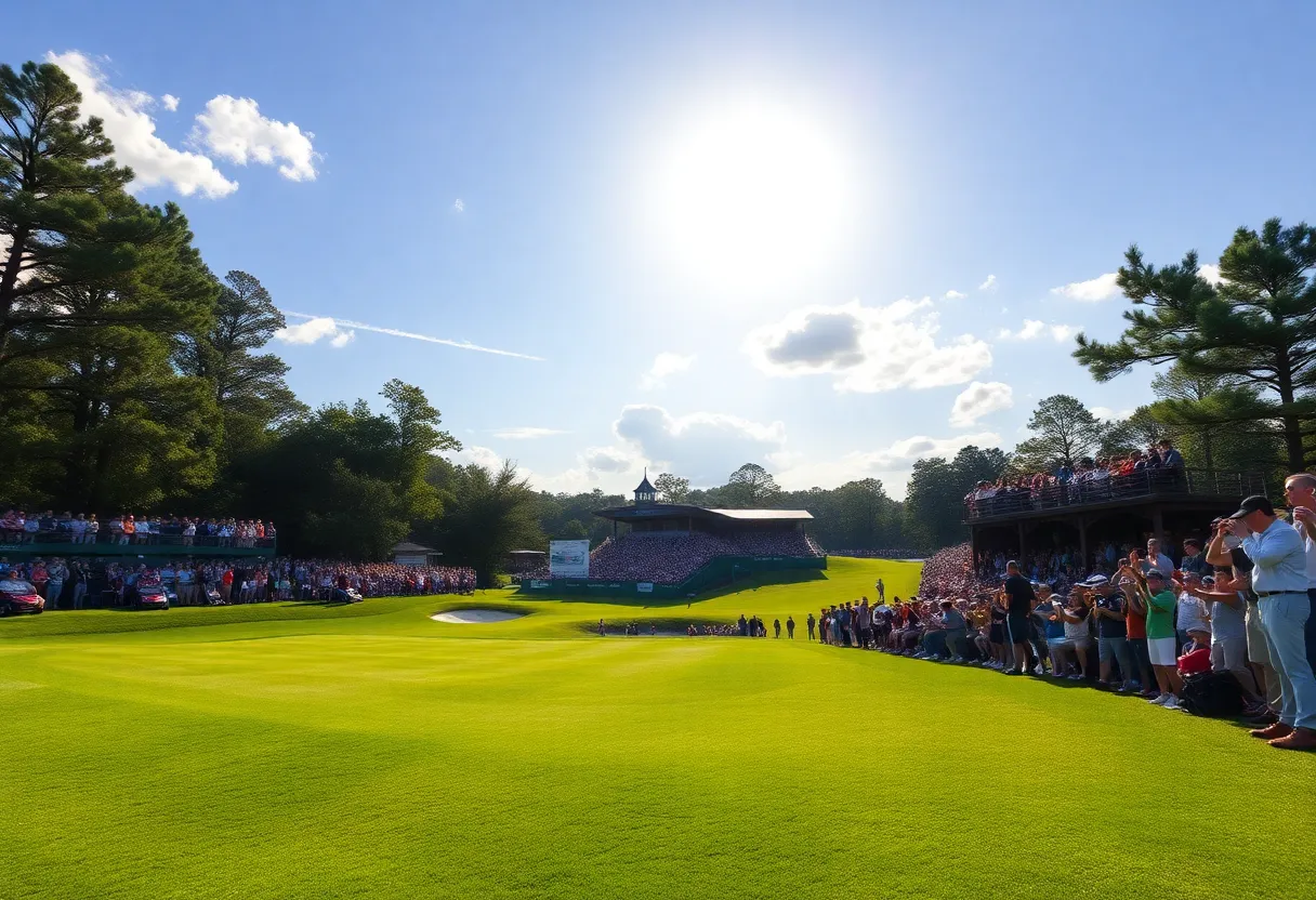 Crowd at Heron Point golf course during Jordan Spieth's tournament victory