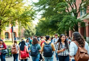 Students engaging on the University of Arizona campus