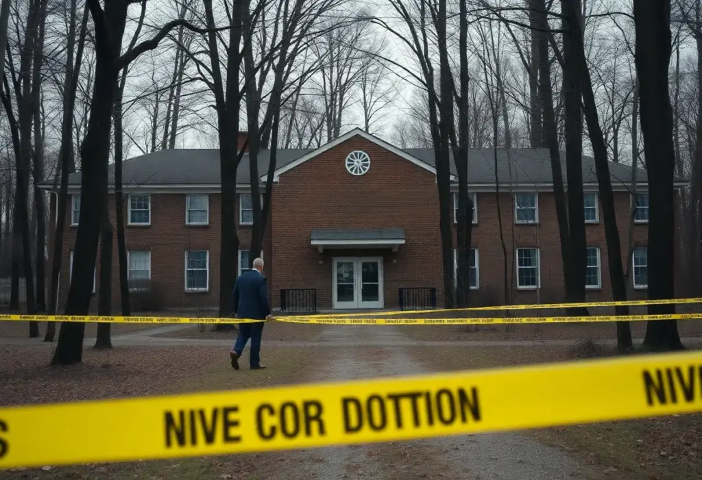 Police investigation at a crime scene in a wooded area