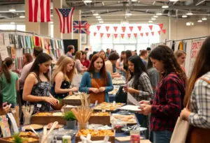 Young business owners showcasing their products at a community expo.