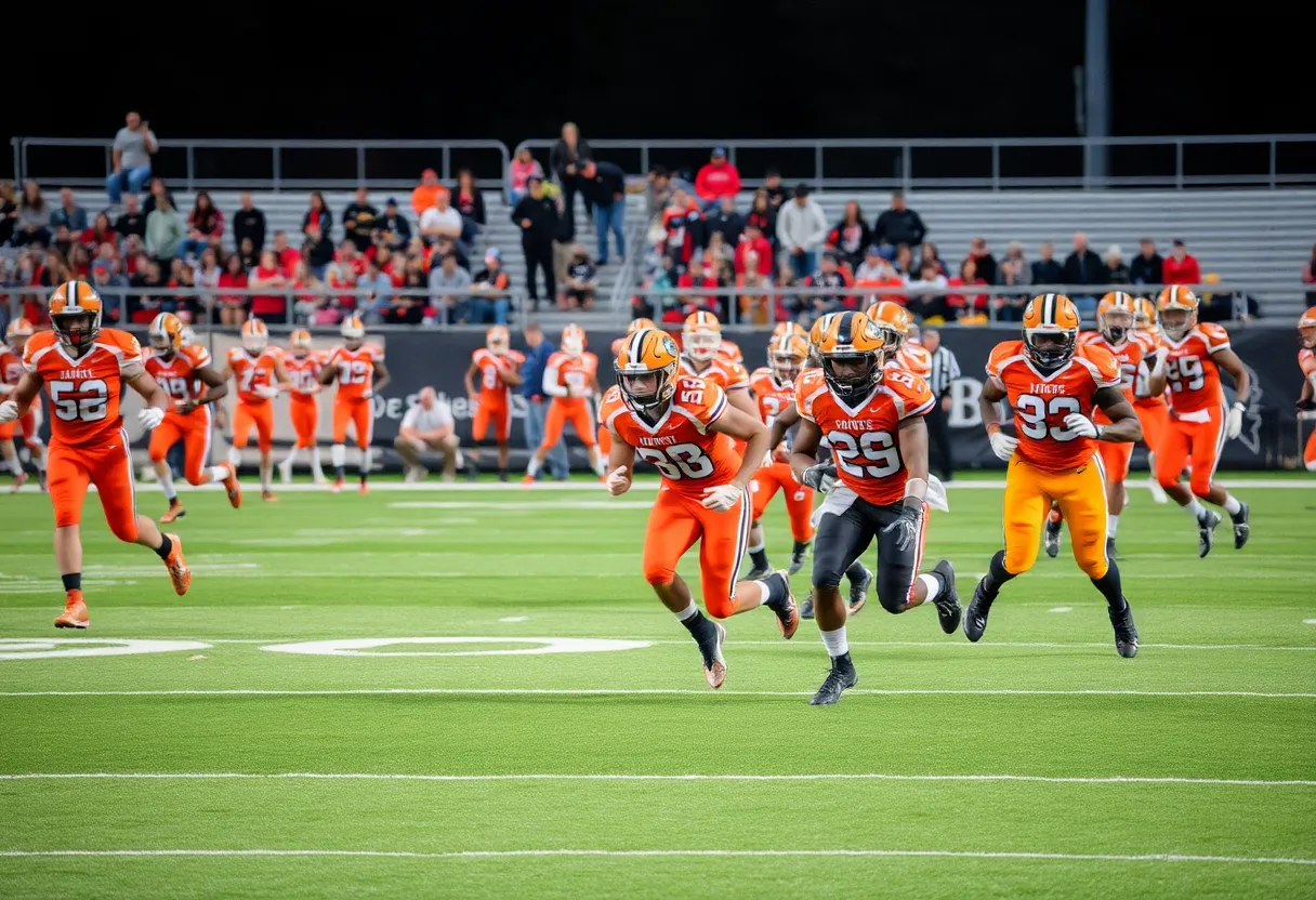 Bishop McDevitt football team in action during the semifinal game