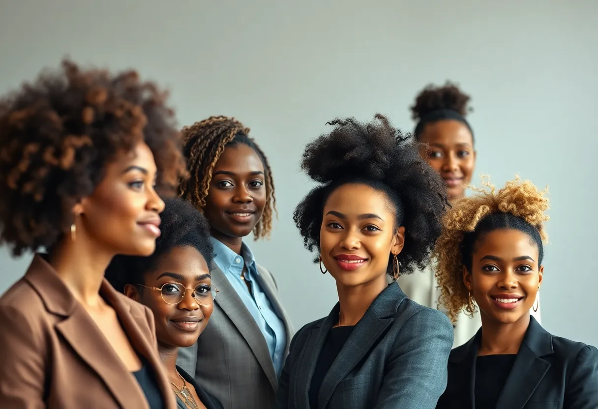 Group of individuals with diverse hairstyles celebrating the CROWN Act.