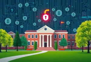 An illustration of cyberattacks on Ivy League universities