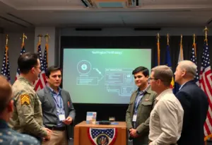 Datavault AI showcasing veteran verification technology at an event.