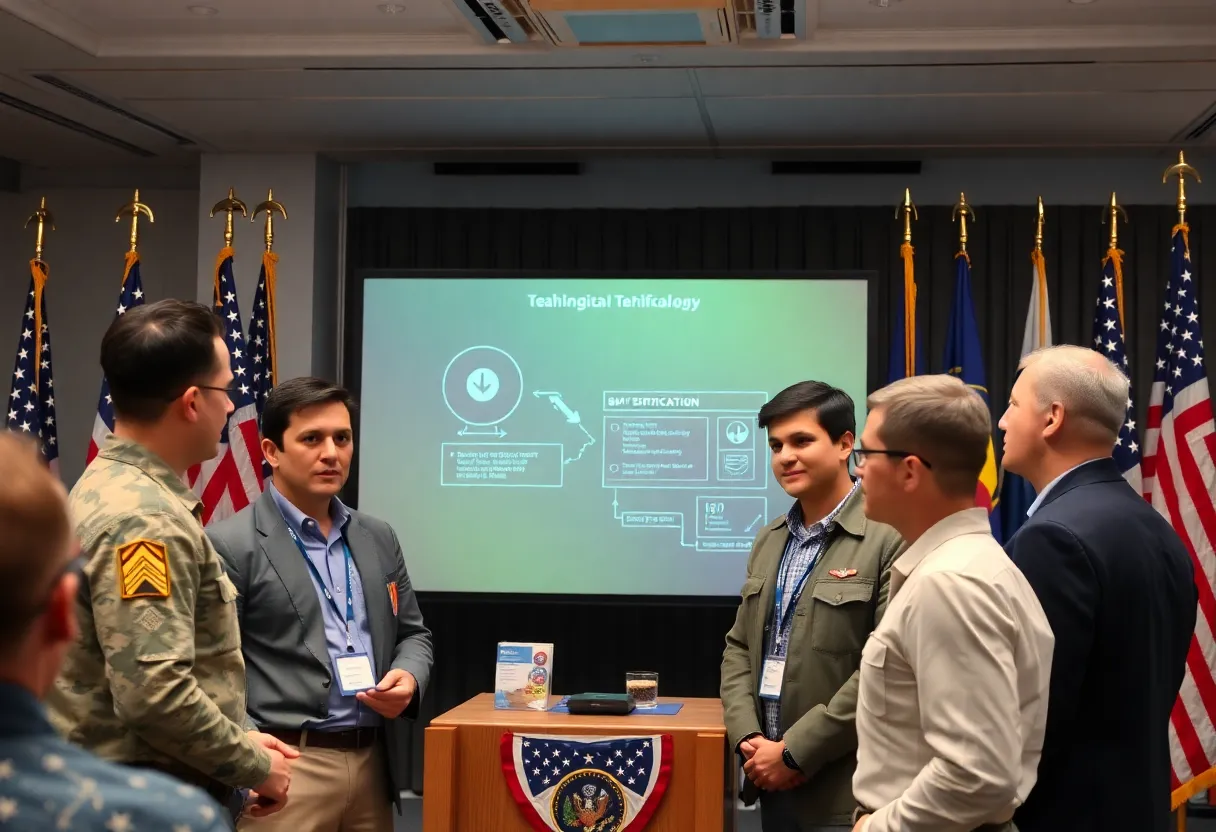 Datavault AI showcasing veteran verification technology at an event.