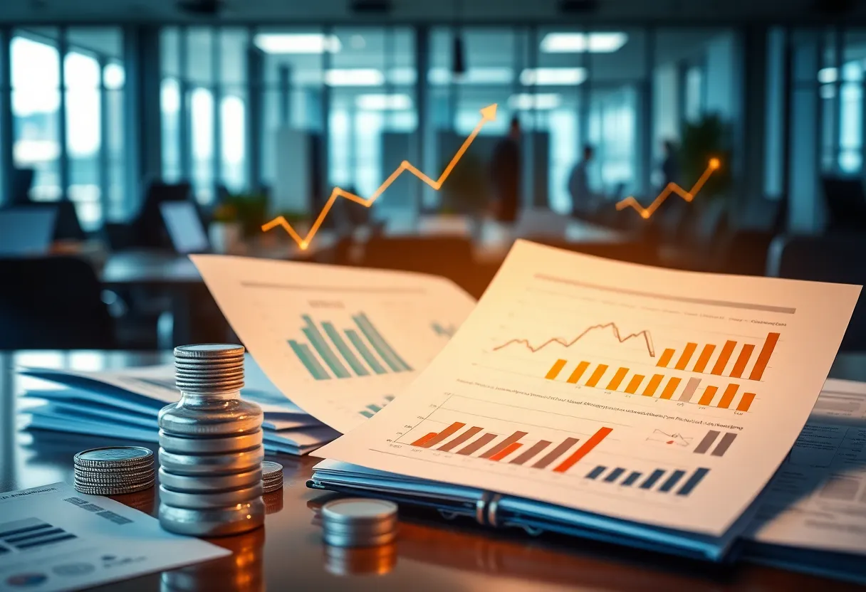 Illustration of rising financial challenges and management in corporate benefits