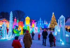 Families enjoying the winter activities at Fishtown Freeze festival