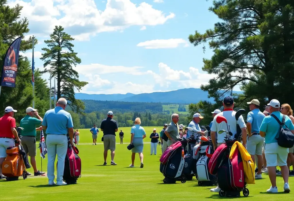 Participants playing golf at the Florida Thoroughbred Golf Tournament