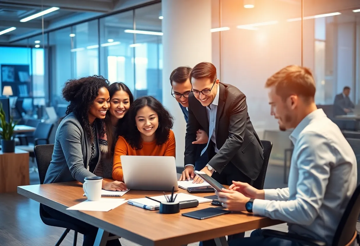 Team collaboration in a modern office at FullThrottle Technologies