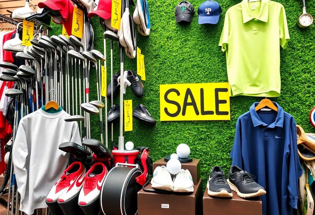 Golf gear on display with discounts at Amazon Prime Day