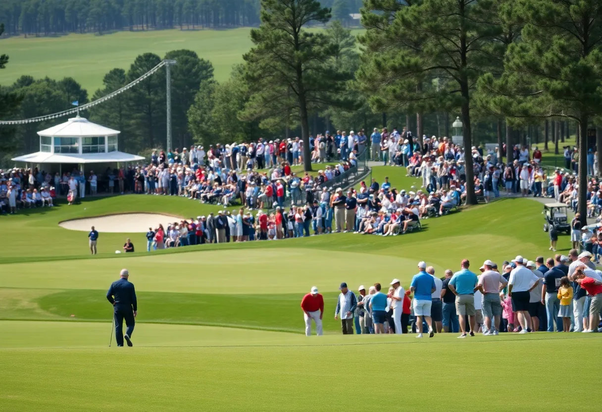 Young golfers participating in a golf tournament