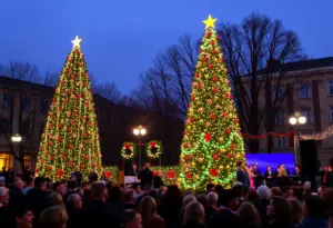 Lighting ceremony at the Grand Illumination event in Philadelphia