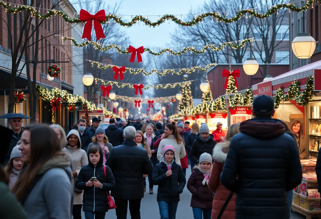 Families enjoying the holidays in Haddonfield with parades and festivities