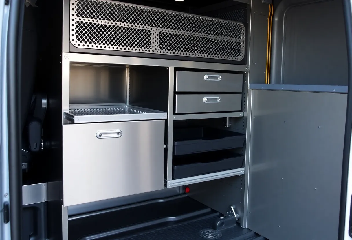 Side-by-side dual drawer storage system for fleet vehicles
