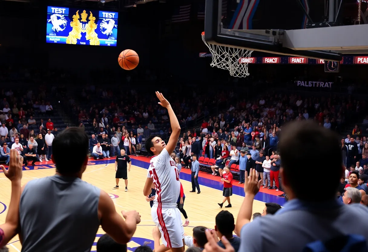 Hofstra University basketball team competing against La Salle University