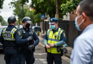 Police officers at the scene of a shooting investigation in Hunting Park, Philadelphia.