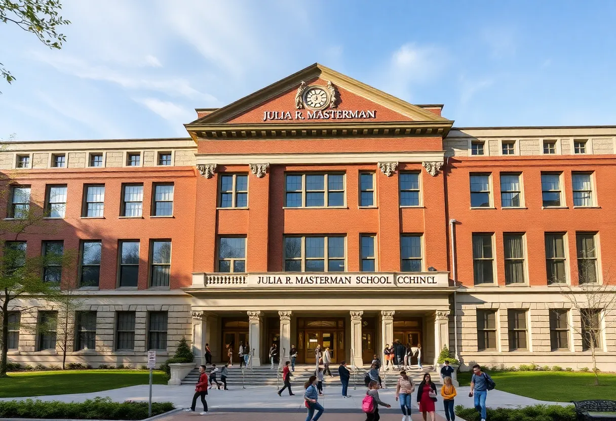 Exterior view of Julia R. Masterman School in Philadelphia