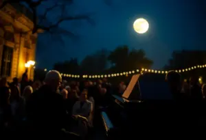 Piano concert under a full moon ambiance