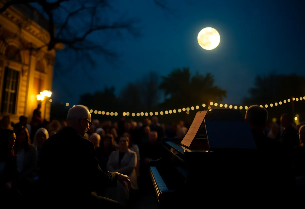 Piano concert under a full moon ambiance