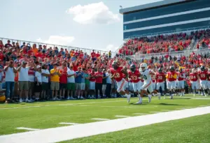 LaSalle College football team celebrating a victory