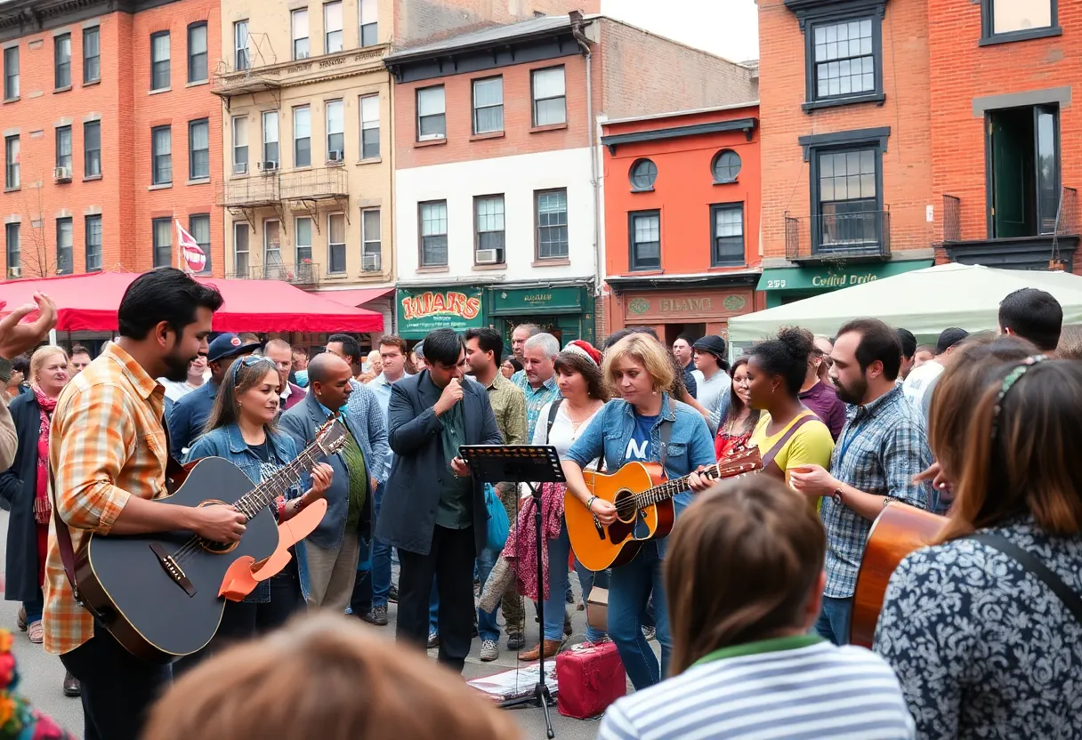 Community gathering at momondays Philadelphia featuring music and storytelling.