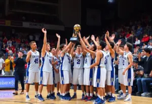 Celebration of Northampton High School basketball team winning the championship