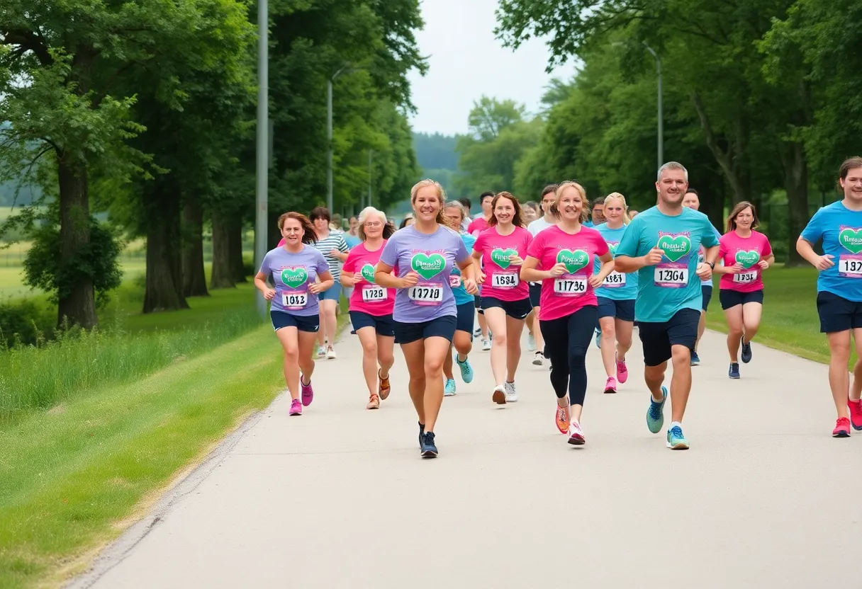 Participants running at the Ocular Melanoma 5K in Philadelphia
