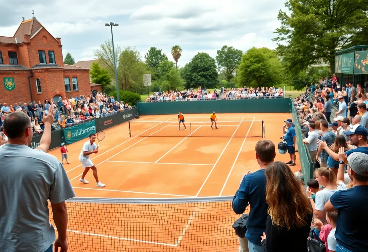 Penn men's tennis team competing in NCAA doubles championship
