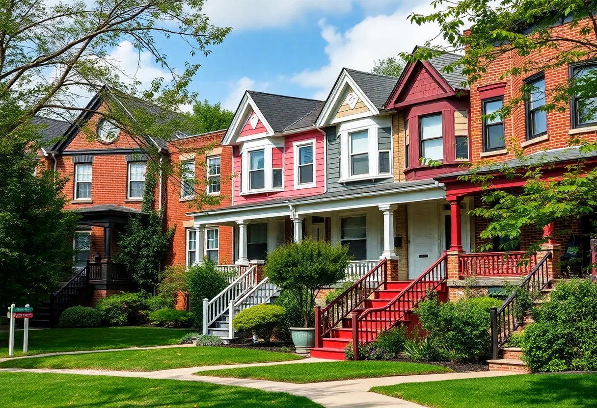 A beautiful street in Philadelphia with houses suited for first-time buyers.