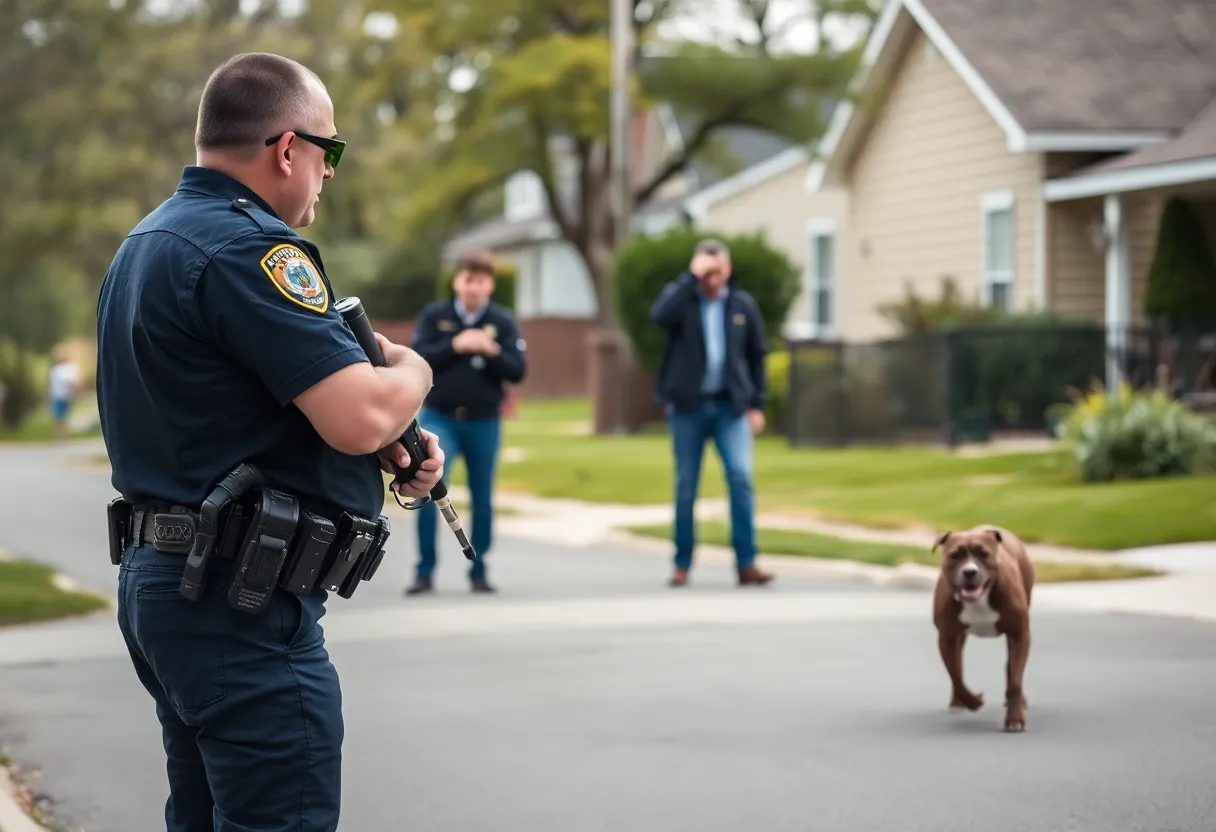 Police officer responding to a domestic dispute in Philadelphia with a pit bull present